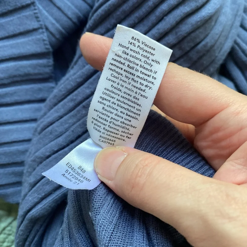 đź§µOpen Edit Ribbed Set in Blue Shadow cardigan and pants M - Picture 8 of 8